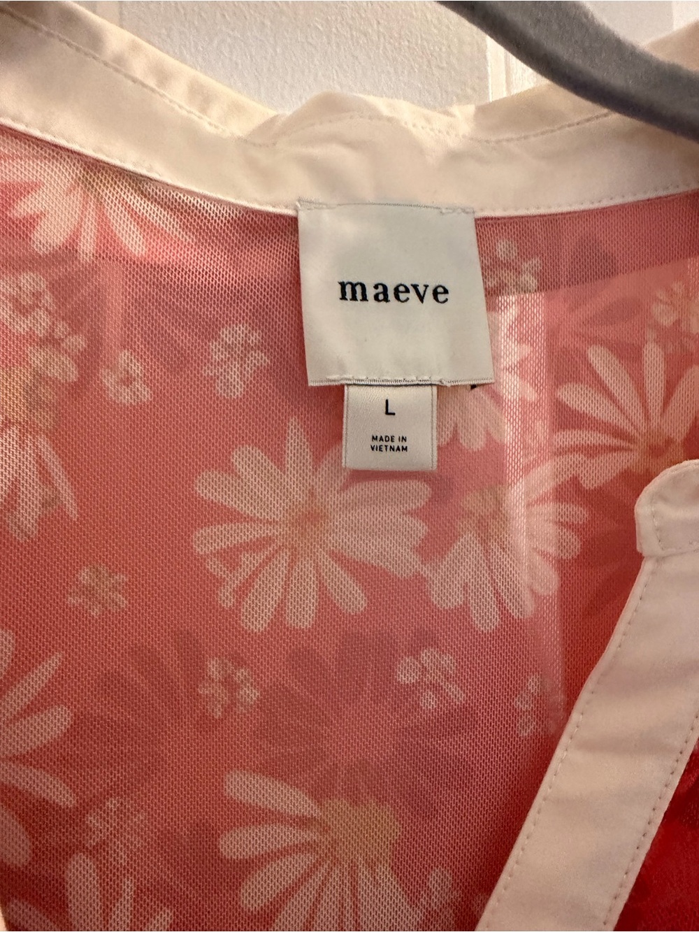 NWOT Maeve smocked short sleeve Red Floral Collared Peplum Top - Picture 4 of 4